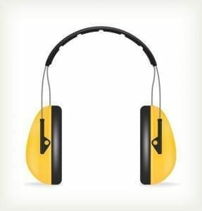 Hearing protection yellow ear muffs