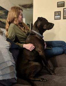 Dr. Kaela Fasman with her dog, Samson